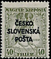 Hungarian Queen Zita Stamp ovpr. ČESKO SLOVENSKÁ POŠTA