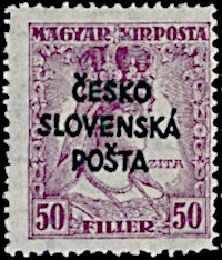 Hungarian Queen Zita Stamp ovpr. ČESKO SLOVENSKÁ POŠTA