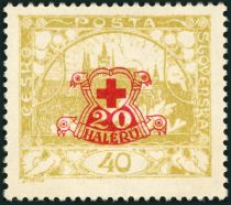 Hradcany at Prague - overprint Red Cross