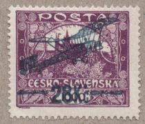 Hradcany at Prague - Overprint Airplane and new value