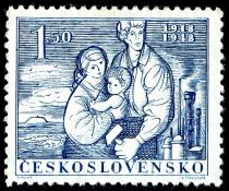 30th Anniversary of Czechoslovakia - Drawing of family