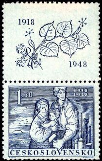 30th Anniversary of Czechoslovakia - Drawing of family