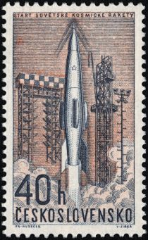 Launching of Soviet space rocket