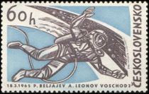 Alexei Leonov floating in space