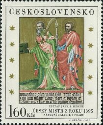 Saints from Jan of Jeren Epitaph, by Czech Master of 1395