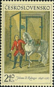 Groom and Horse, by Johann E. Ridinger (1734)