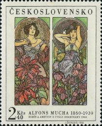 Alfons Mucha: Ruby and Amethyst