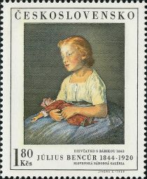 Girl with Doll, by Julius Bencúr (1863)