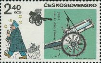 WWI cannon 75 mm and “Good soldier" Svejk (1915)