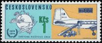 UPU Emblem and Czechoslovak Airlines Mail plane IL