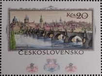 Old Prague, Czechoslovak postage stamps 60th Anniv.