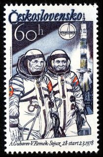 Cosmonauts Aleksei Gubarev and Vladimir Remek