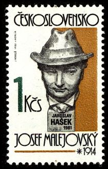 "Jaroslav Hašek" (Writer) by Josef Malejovský