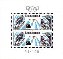 Ski Jumping and Ice Hockey Souvenir Sheet